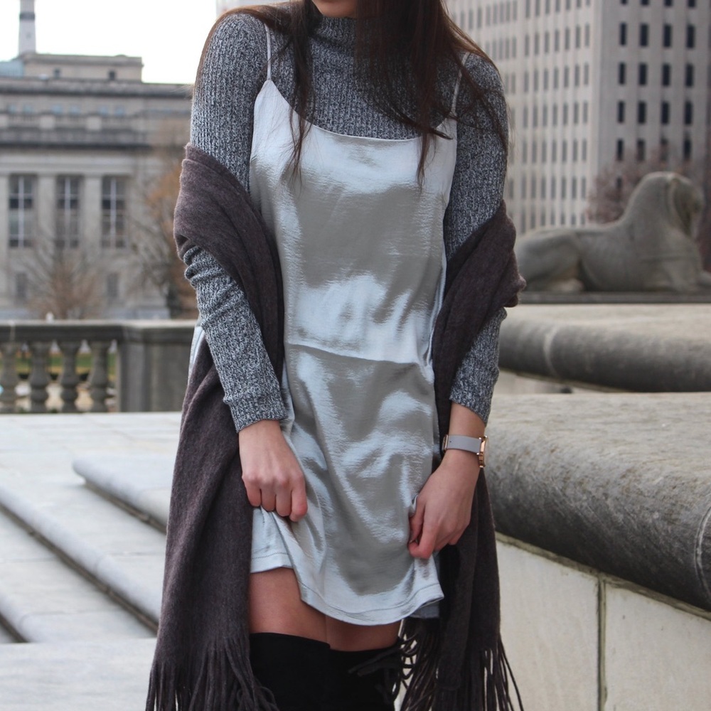 Urban Outfitters Silver Slip Dress